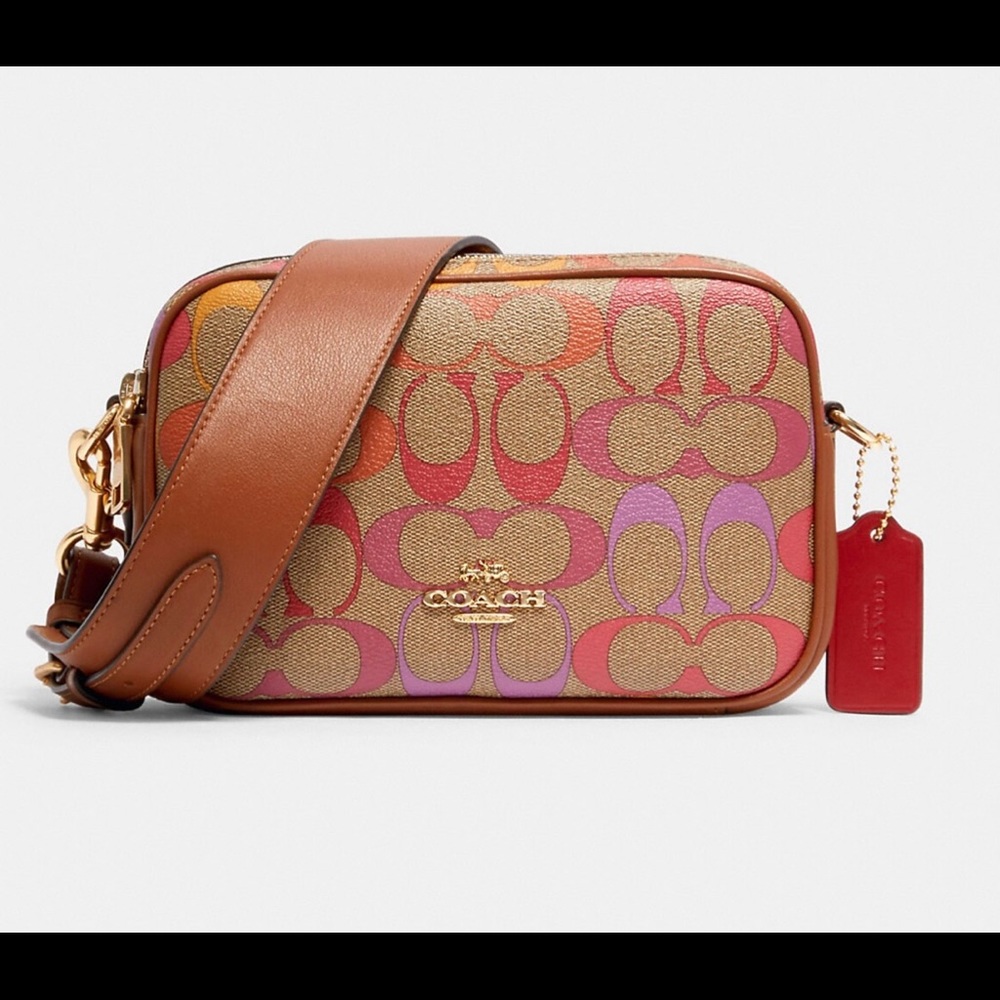 Coach Jes Crossbody In Rainbow Signature Canvas